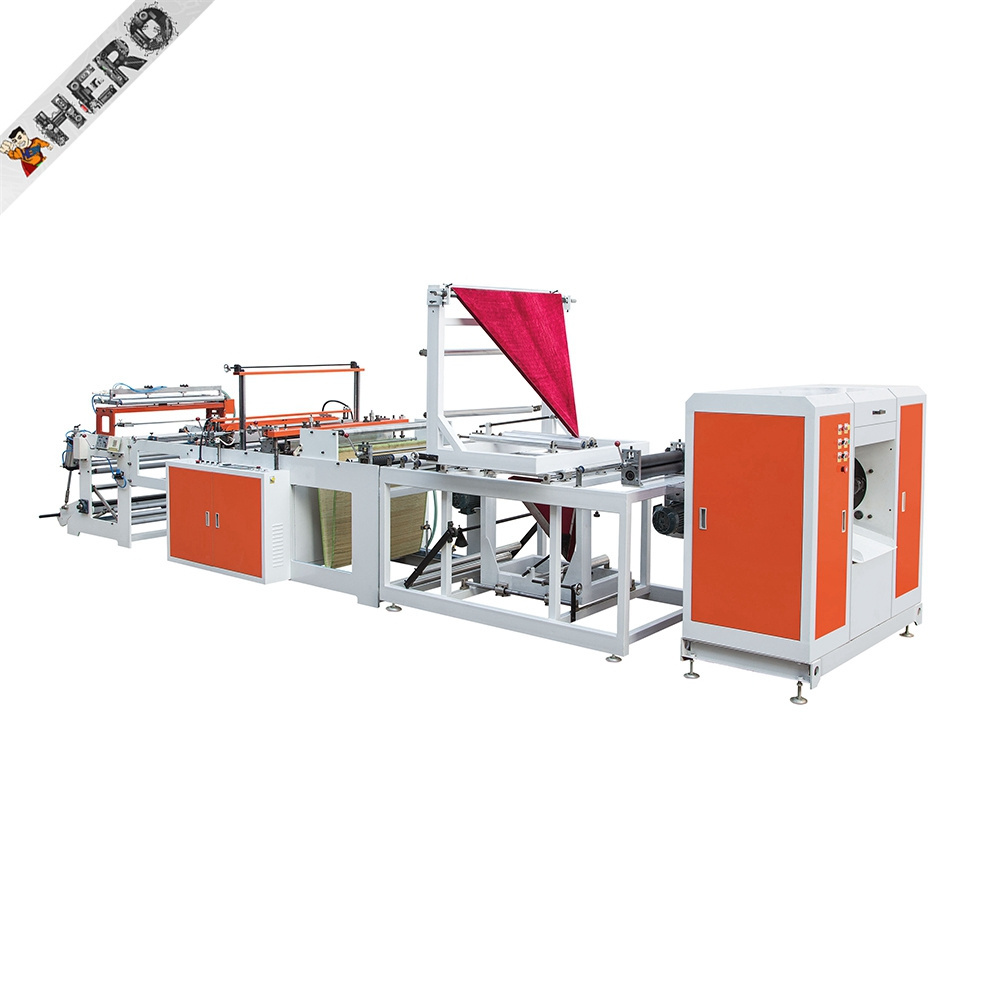 Sealing Mesh Net Packaging Patch Rice Roll Garbage Plastic Handle Bag Making Machine with Tape System