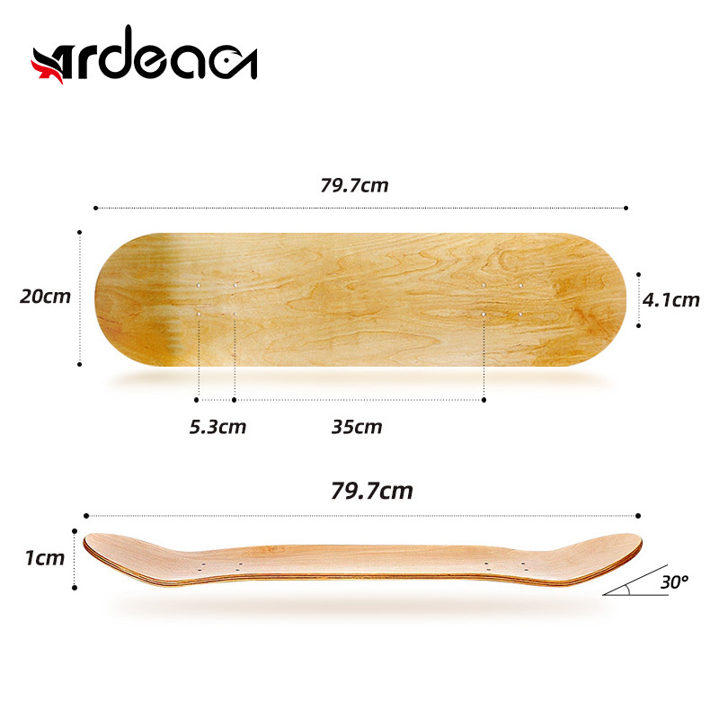 ARDEA AR8502 cheap 31*8inch Chinese Maple Blank art Skate Board 7 layers wood Custom Skateboard Deck