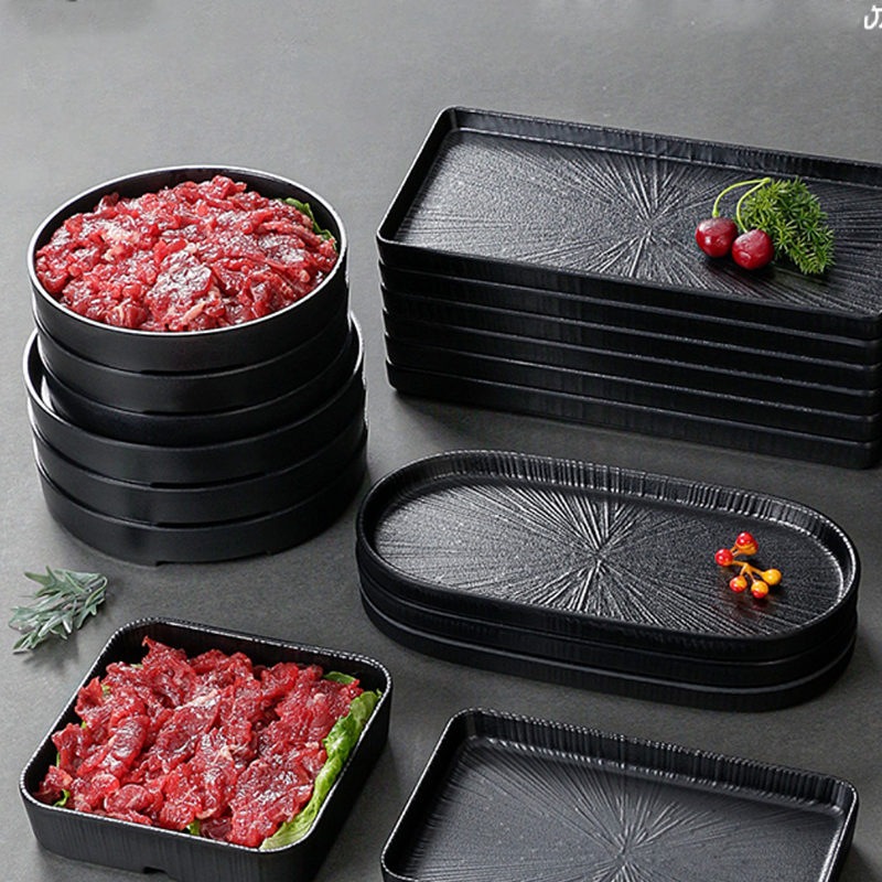 Wholesale Melamine Dinnerware Set Dishes Bowls Plastic Black Unbreakable Melamine Serving Bowls For Salad