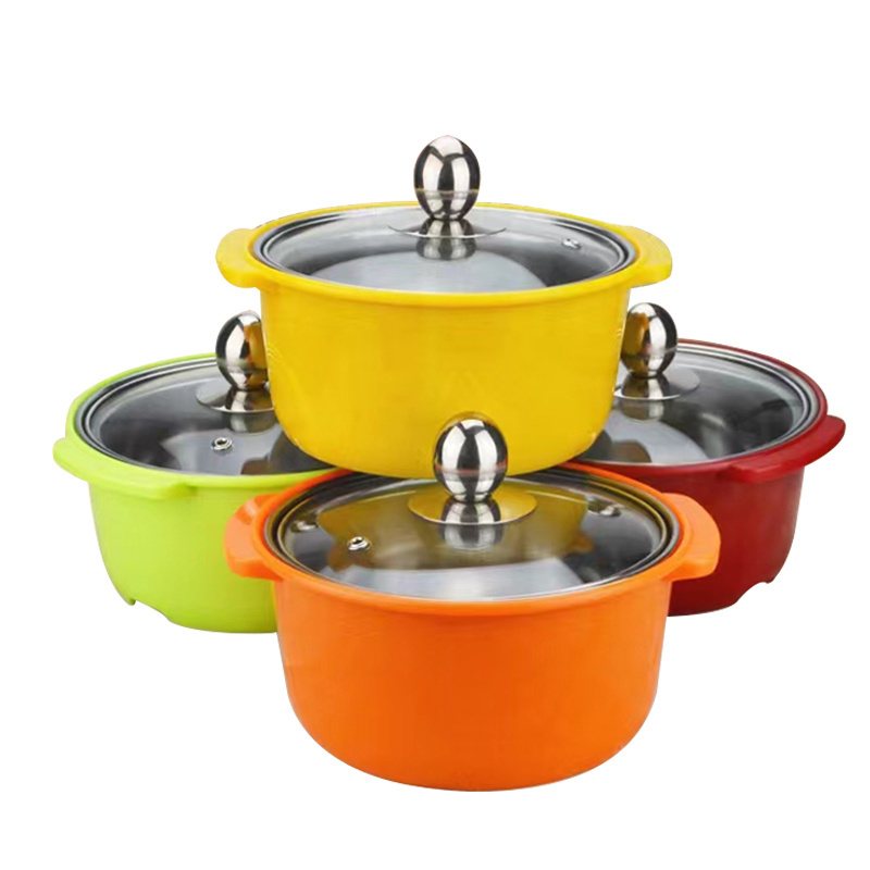 Korean style one person usage induction heating Heat-resistant outer cover Stew Pot Soup And Porridge Colorful Shabu Pot