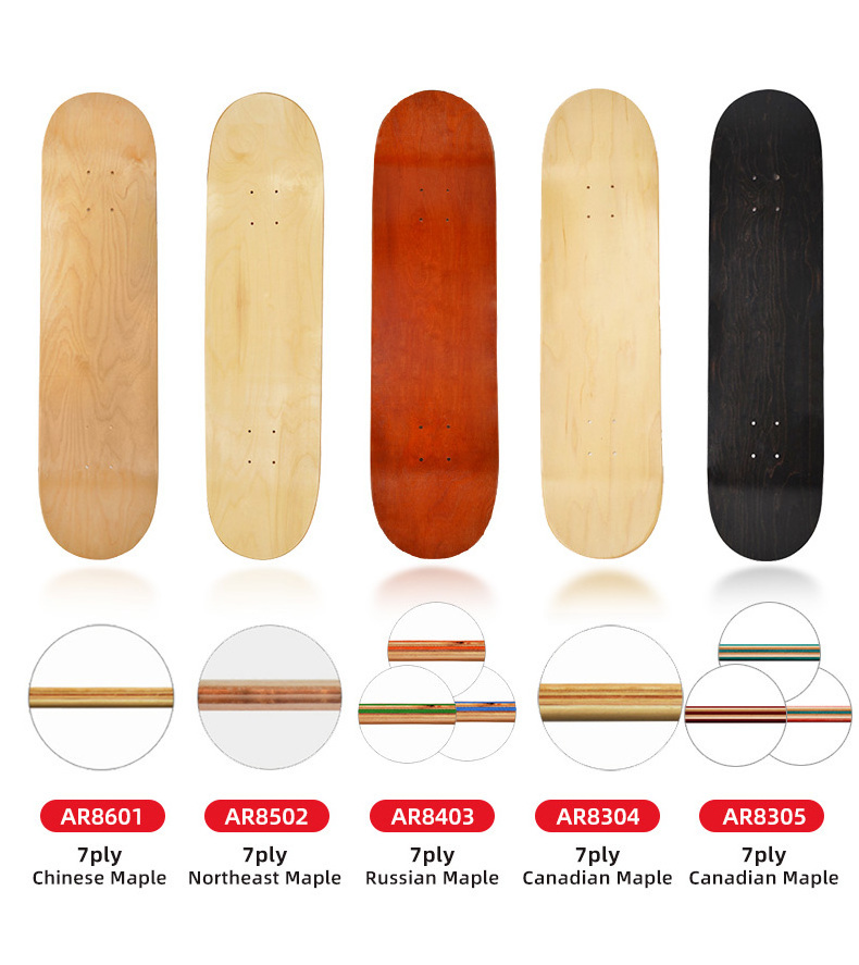 ARDEA AR8502 cheap 31*8inch Chinese Maple Blank art Skate Board 7 layers wood Custom Skateboard Deck