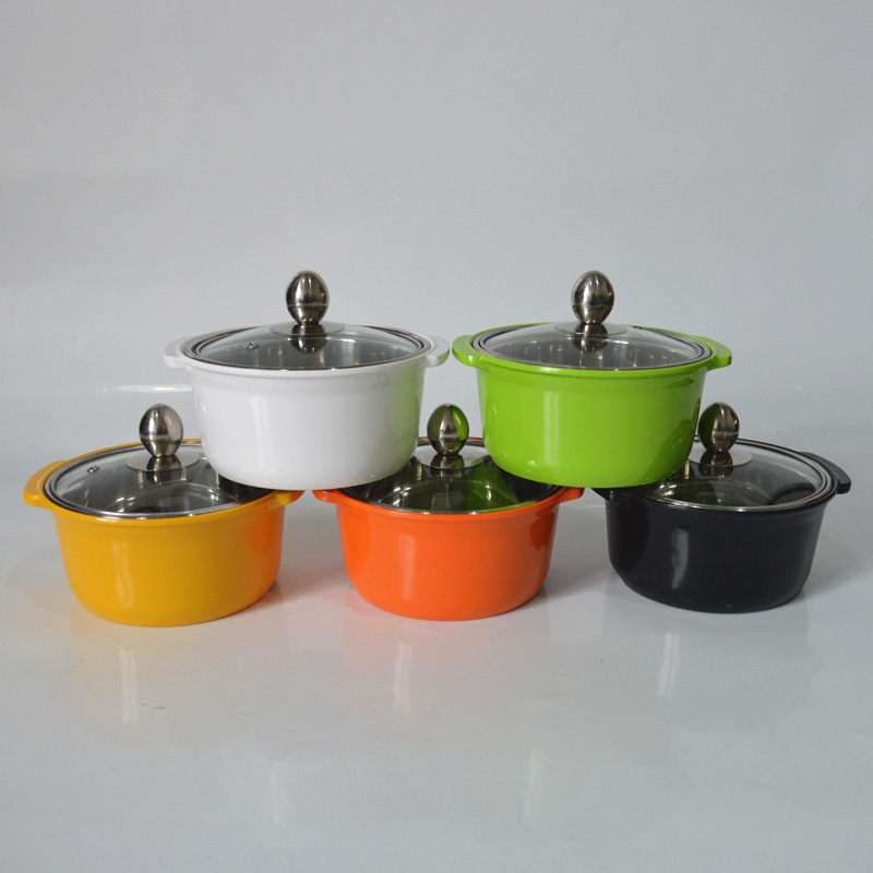 Korean style one person usage induction heating Heat-resistant outer cover Stew Pot Soup And Porridge Colorful Shabu Pot