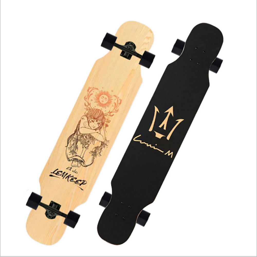 High Quality Adult Skateboard Canadian Maple Custom Fish Skate Cutting Board 4 Wheel Wooden Longboard Skateboard