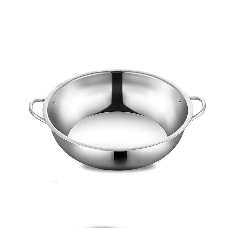 Restaurant Induction Soup Pot Metal Stainless Steel Casserole Shabu Divider Kitchenware 32cm Hot Pot