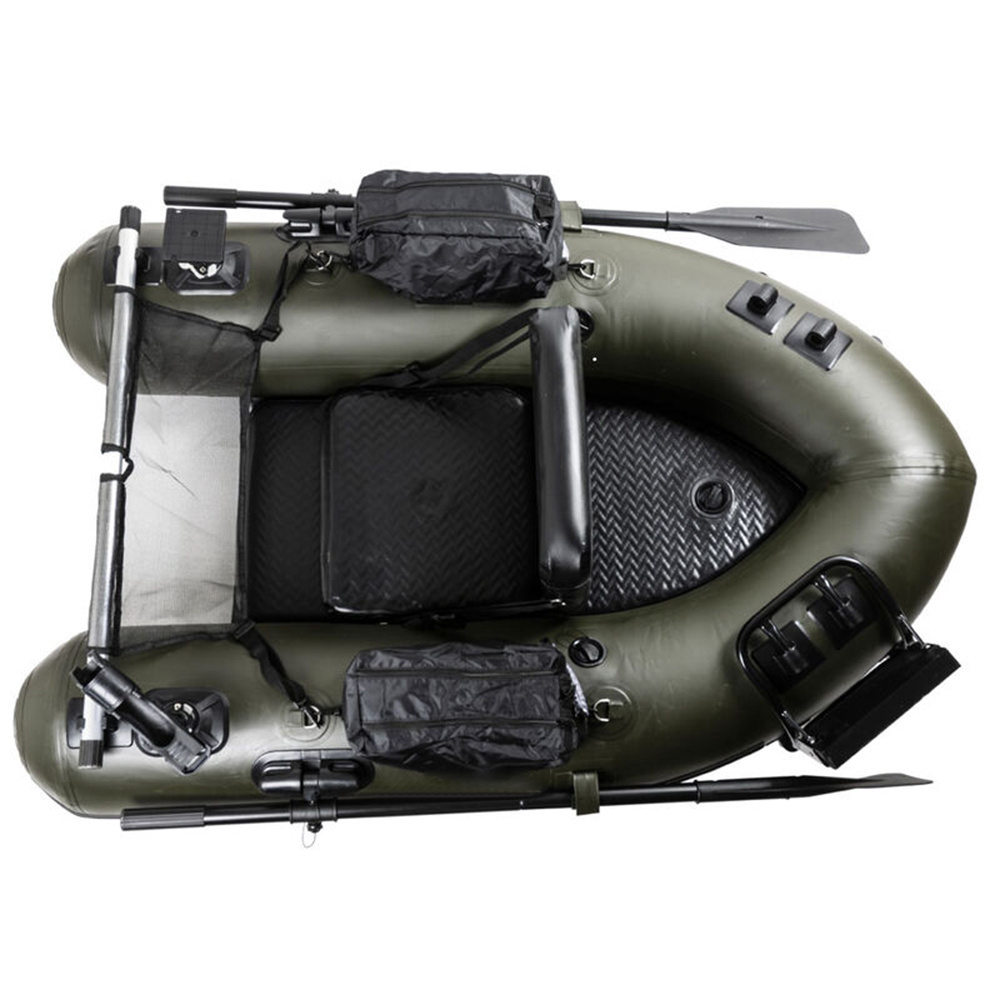 herofuns 170cm 1 person Inflatable Fishing Belly Boat Float Tube with Paddles Motor Engine 8cm Drop Stitch Belly Boats