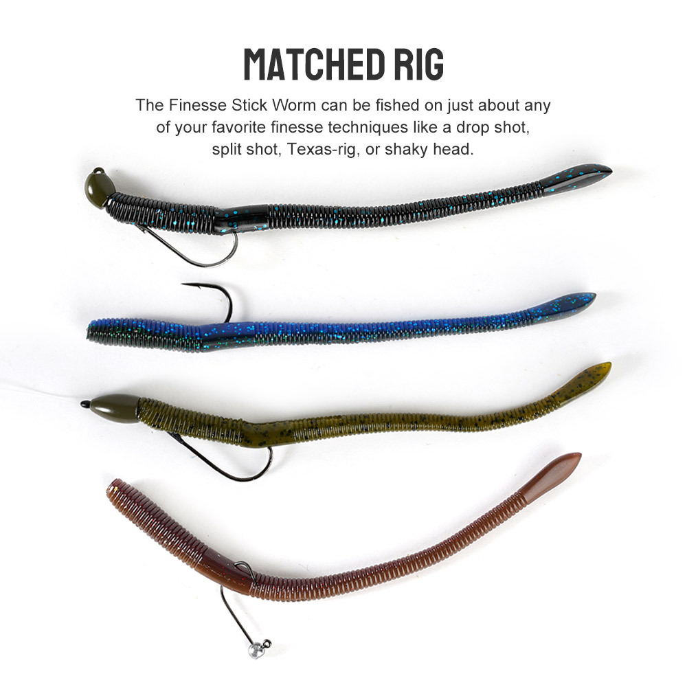 Finesse Stick Soft Fishing Lure 15.5cm 6g Straight Tail Soft Plastic Senko Worm Wacky Fishing Maggot Soft Bait