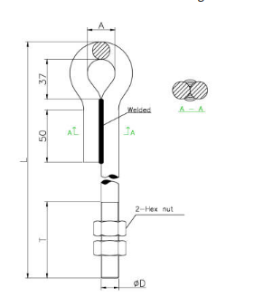 HDG eye extension Anchor Stay Rod