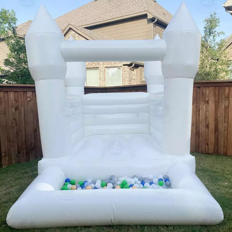 Custom Luxury Kid Party Game Rental Adult White Pink Wedding Pool Slide Toy Bouncy Castle Inflatable Bounce House