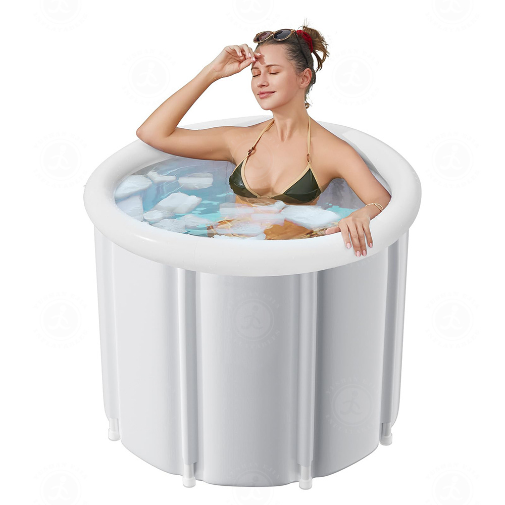 foldable bathtub for adults portable Recovery inflatable all black tubs Cold Plunge tub for Athletes with all accessories