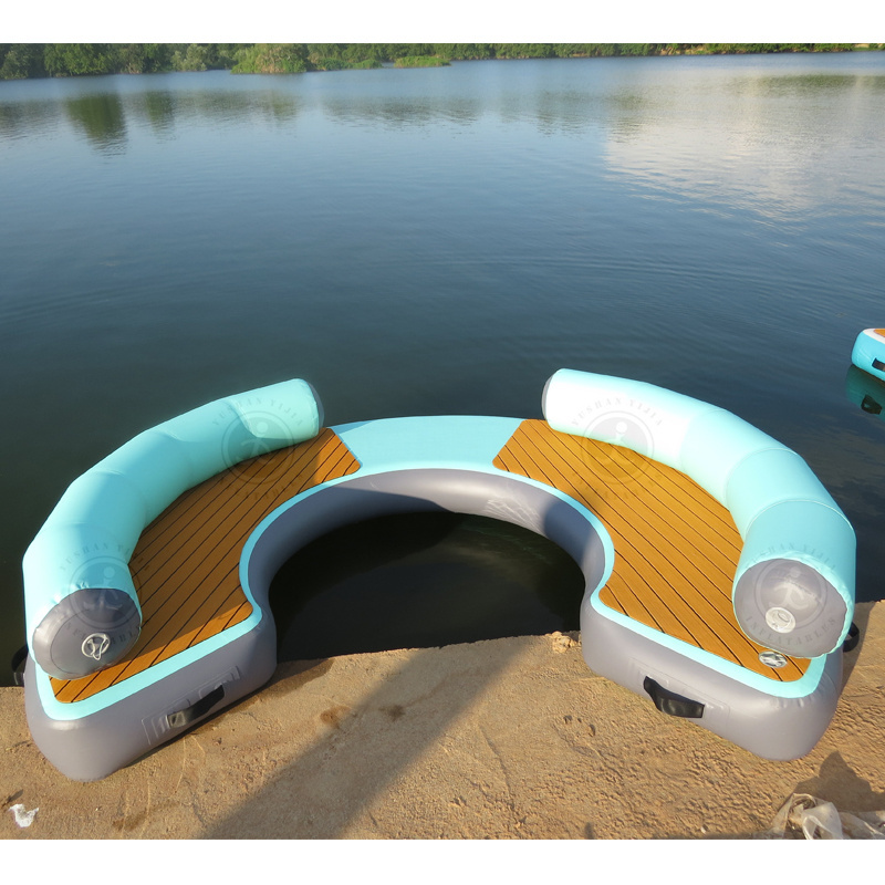 Inflatable Floating Dock Swim Platform Inflatable Water Floating Dock Mat with Non-Slip Surface, Floating Platform for Pool