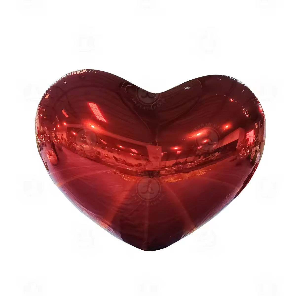 Red Reflective Inflatable Mirror Heart Balloons Giant PVC Big Shiny Mirror Ball For Wedding Birthday Party Event Decoration