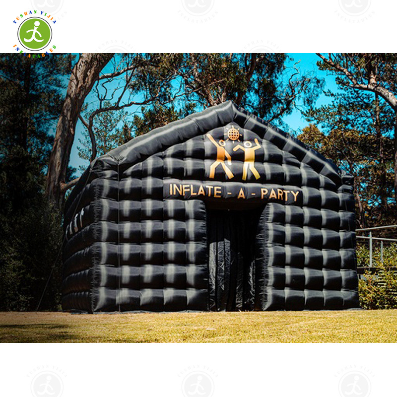 Inflatable Pub / Nightclub Large Black Inflatable Cube Wedding Tent Inflatable Night Club For Party Tent