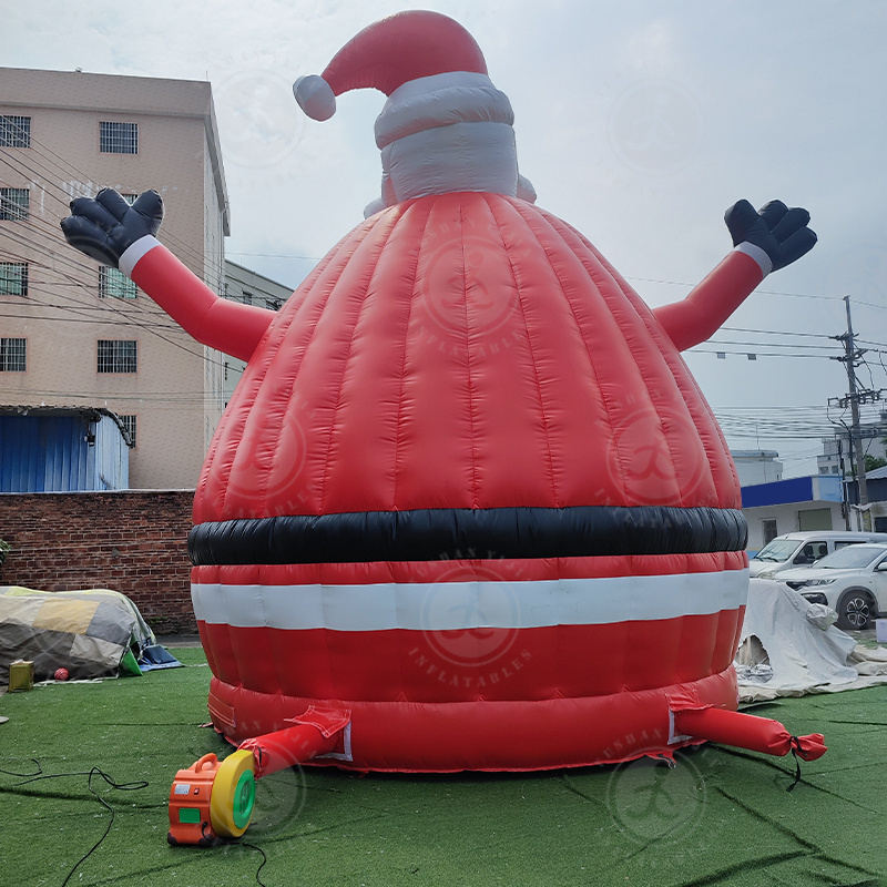 China factory Christmas inflatable bounce house red Santa Claus bouncy jumping castle for Christmas decoration