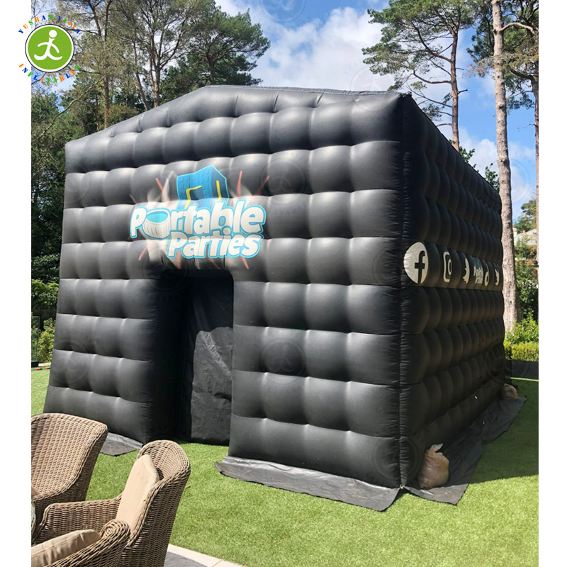 Inflatable Pub / Nightclub Large Black Inflatable Cube Wedding Tent Inflatable Night Club For Party Tent