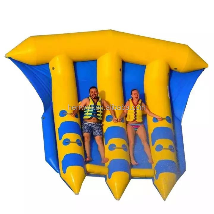 New design Inflatable Water Sports Game Super Exciting Inflatable Flying Fish Boat Towable Banana Boat For Adults