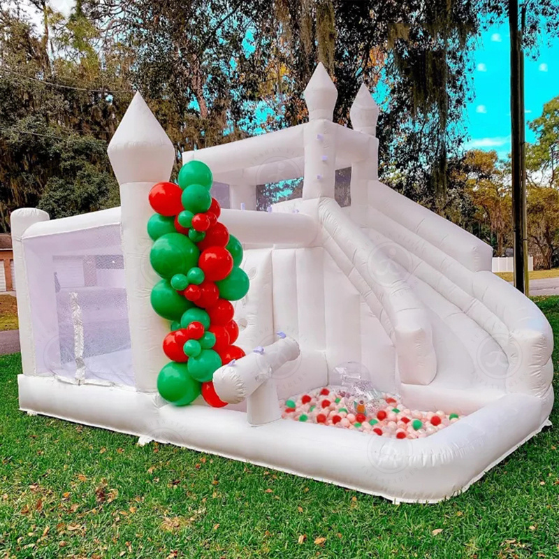 Custom Luxury Kid Party Game Rental Adult White Pink Wedding Pool Slide Toy Bouncy Castle Inflatable Bounce House