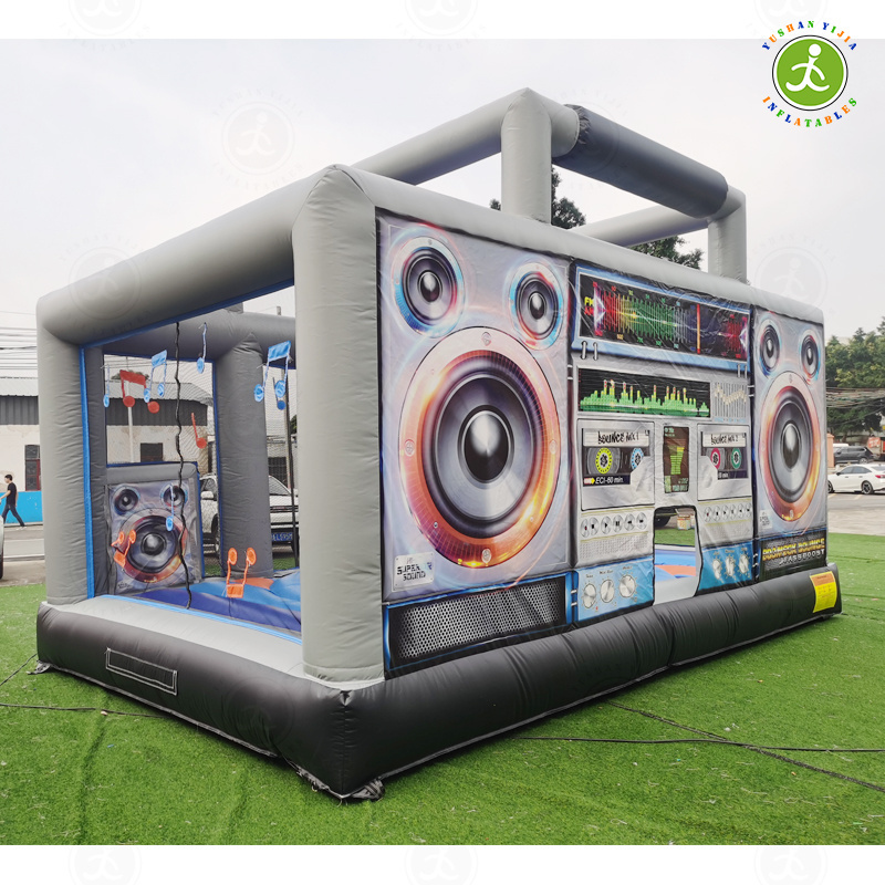 Retro Design 80's Inflatable Boom Box Jumping Bouncy Castle  High Quality Adult Bouncy Castle Moon Walk Bounce House