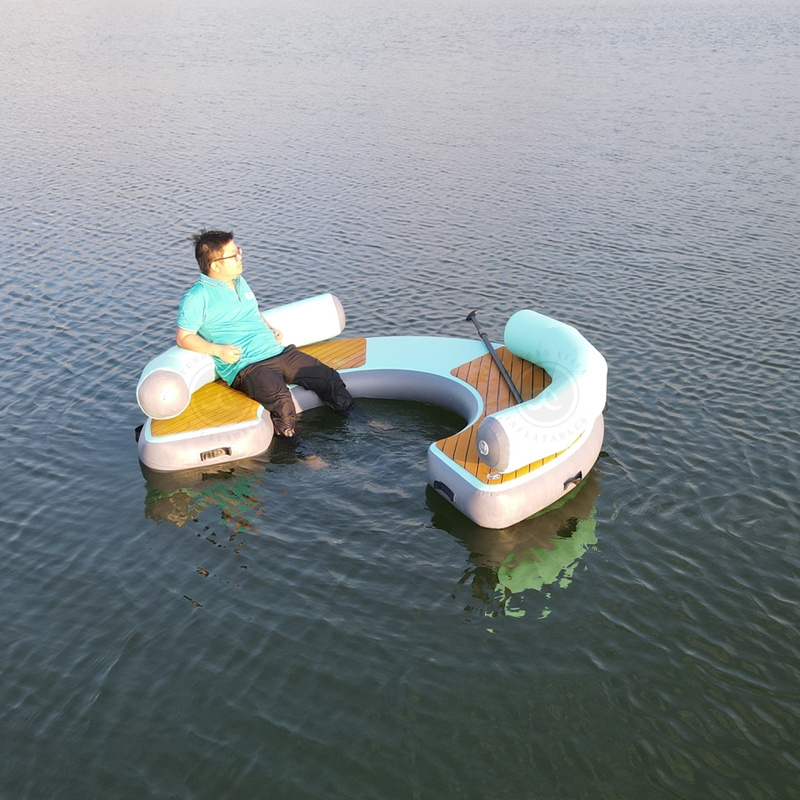 Inflatable Floating Dock Swim Platform Inflatable Water Floating Dock Mat with Non-Slip Surface, Floating Platform for Pool