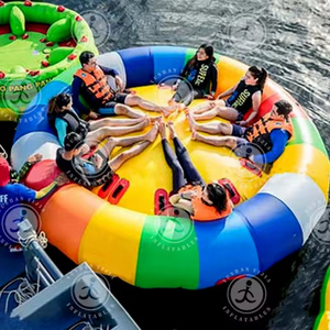 Commercial Customized Inflatable Towable Water Sports Inflatable Disco Boat Water Toy Crazy UFO Inflatable Aqua Twister