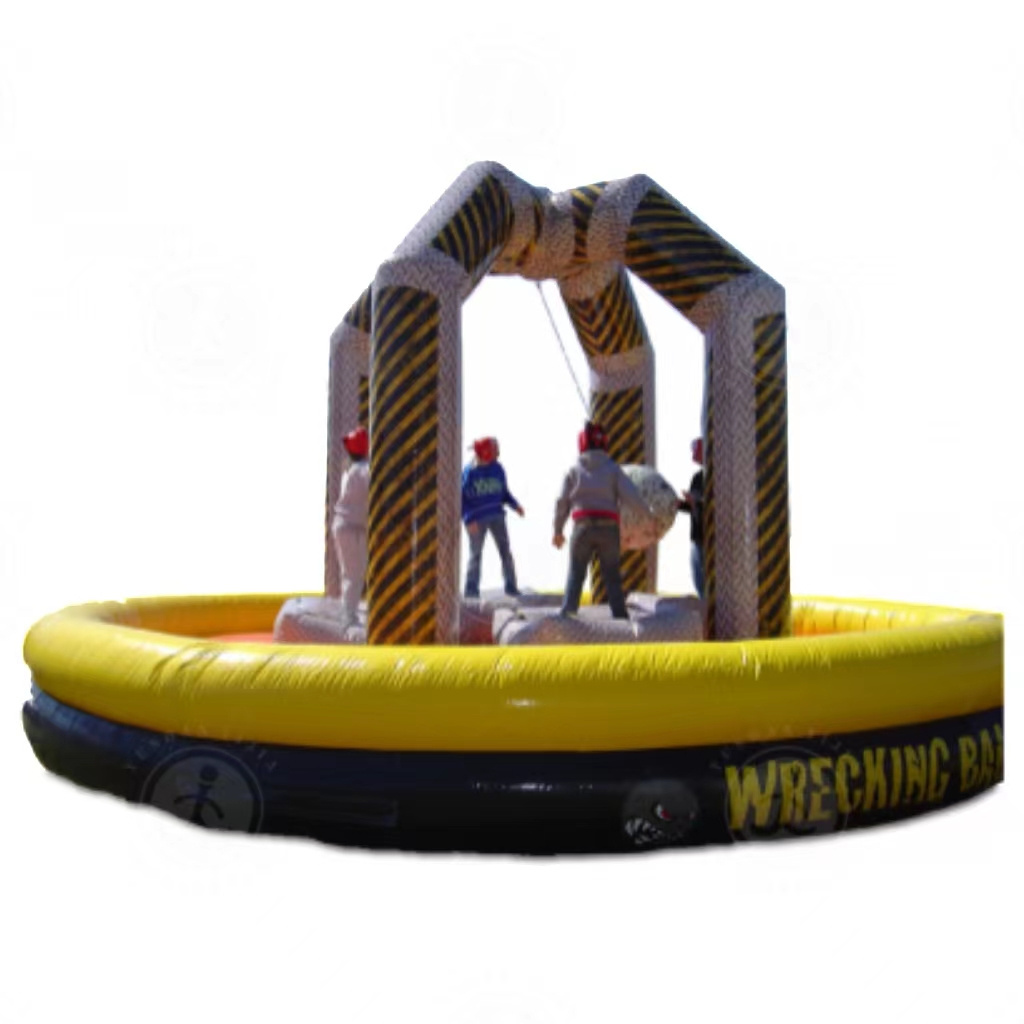 Adult entertainment outdoor sport jumping castle bouncer inflatable wrecking ball game Inflatable Swing Him Off Sports Game