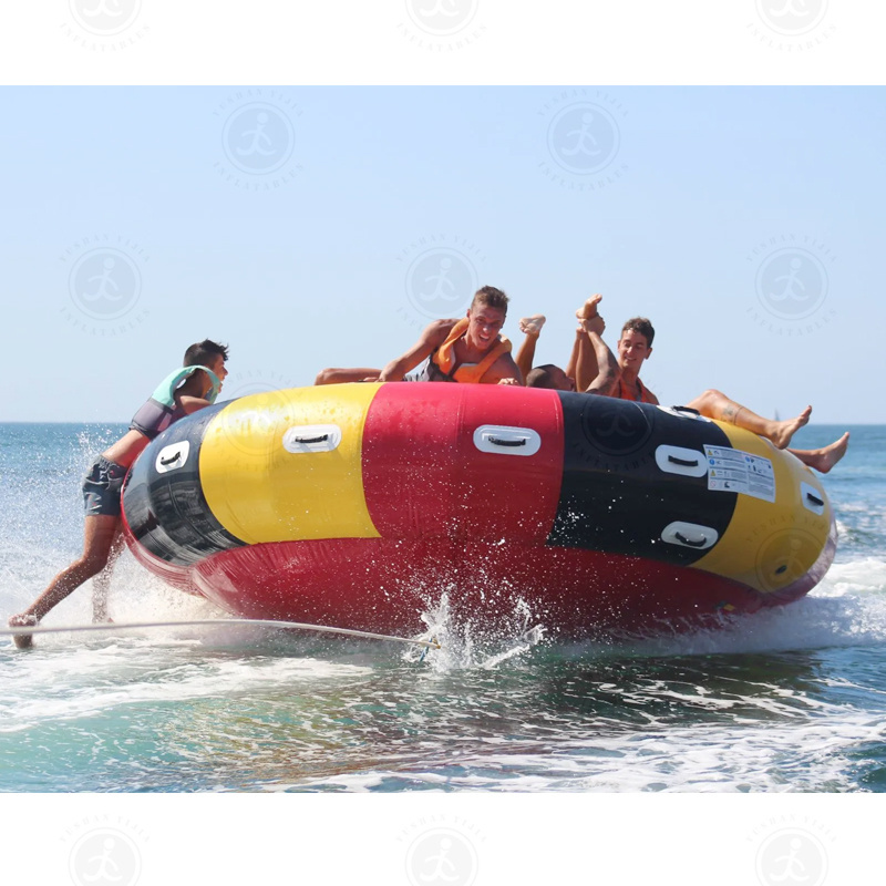 Water sport towable disco boat flying surf boat inflatable floating spinner