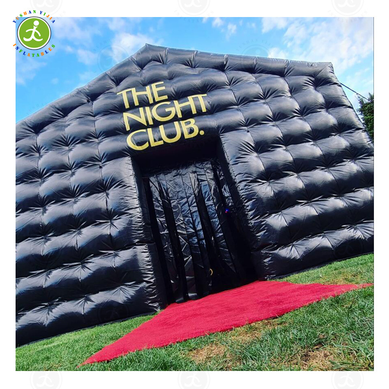 Inflatable Pub / Nightclub Large Black Inflatable Cube Wedding Tent Inflatable Night Club For Party Tent