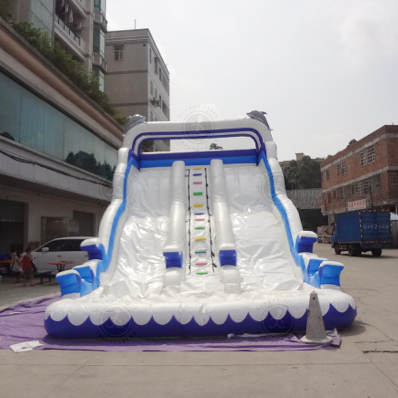 Commercial PVC Inflatable Slide Park Inflatable Pool slide Blue water slide Party rental