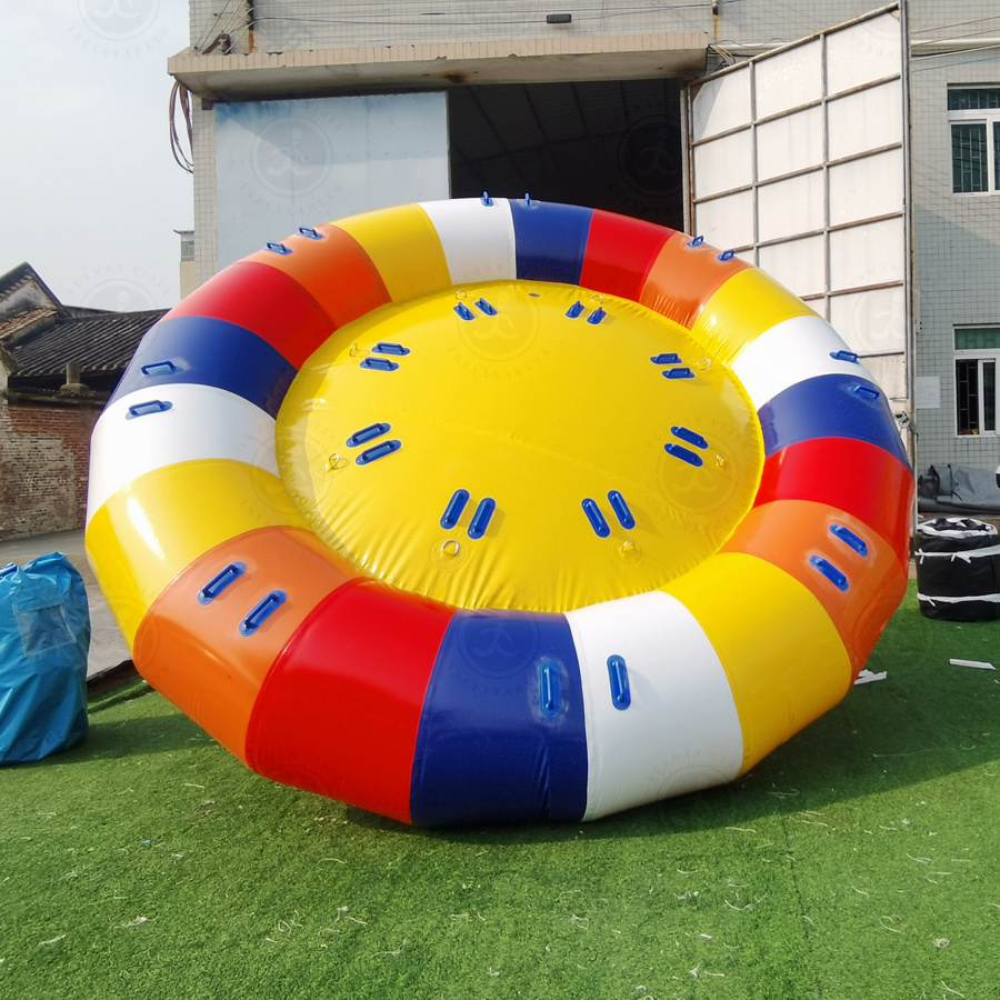 Factory Wholesales Commercial Crazy Inflatable Flying Water Spinning Toy Inflatable Towable Water Tube Disco Boat