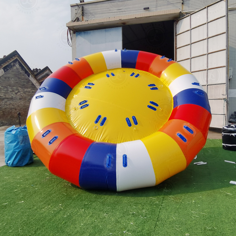 Factory Wholesales Commercial Crazy Inflatable Flying Water Spinning Toy Inflatable Towable Water Tube Disco Boat