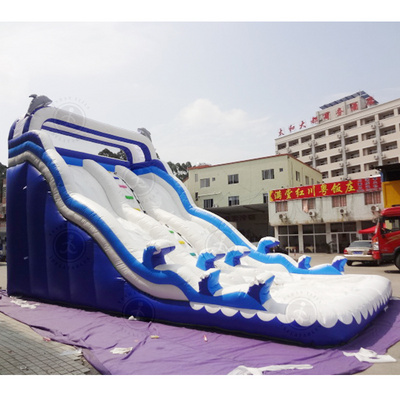 Commercial PVC Inflatable Slide Park Inflatable Pool slide Blue water slide Party rental