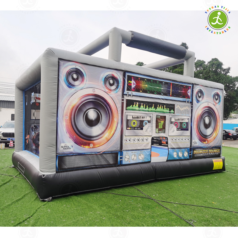 Retro Design 80's Inflatable Boom Box Jumping Bouncy Castle  High Quality Adult Bouncy Castle Moon Walk Bounce House