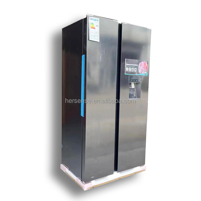 New Sales 573L Foor French Door Refrigerator With Touch Screen and Water Dispenser 5L Storage irrigation Black