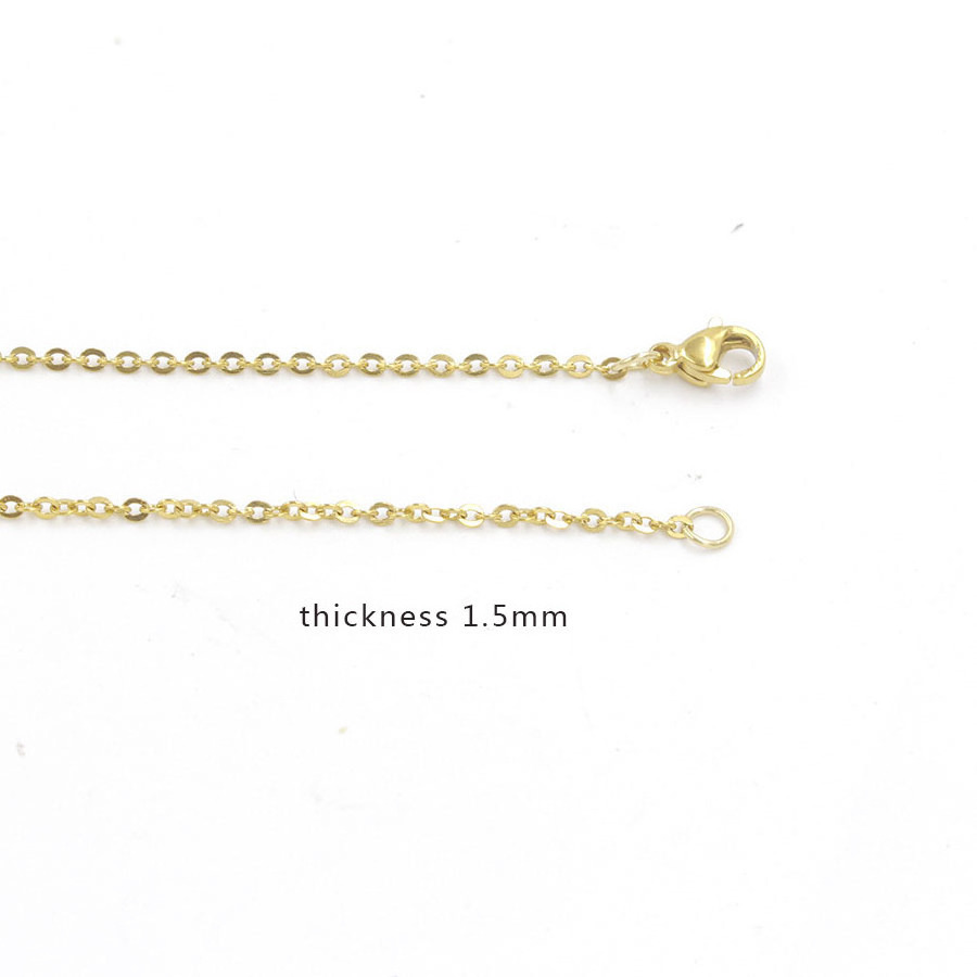 Wholesale 45cm 18K Gold Plated Chain Stainless Steel Cable Chain With Lobster Clasp For Fashion Necklaces Jewelry Making