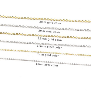 Wholesale 45cm 18K Gold Plated Chain Stainless Steel Cable Chain With Lobster Clasp For Fashion Necklaces Jewelry Making