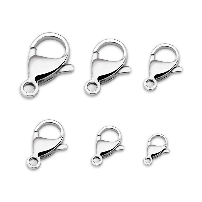 10pc/bag 2022 Popular Wholesale Stainless Steel Lobster Clasp 9-25mm DIY Accessories Bracelet Necklace Link Buckle