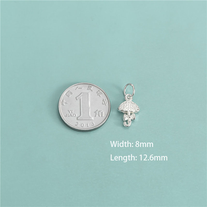 Wholesale Cute 925 Sterling Sliver Small Umbrella Pendant Antique Silver Umbrella Charm For Jewelry Making