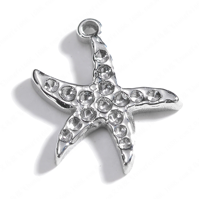 Wholesale Cute 304 Stainless Steel Starfish Charm 18K Gold Plated Sea Star Pendant For Necklace Jewelry Making