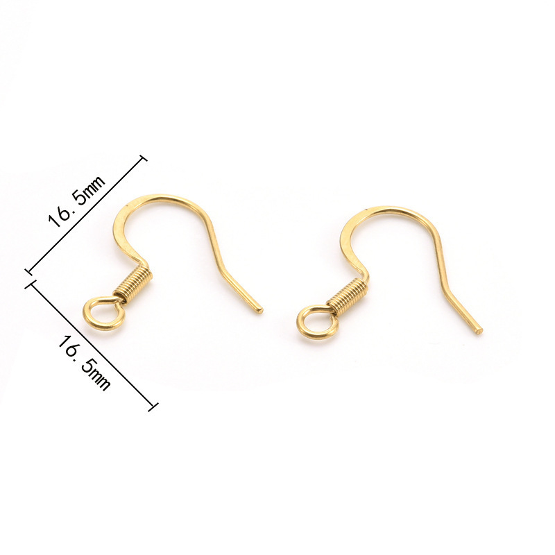 Wholesale Stainless Steel With Spring Ear Wire Earring Hook Gold Plated Ear Hook For Jewelry Making Accessories