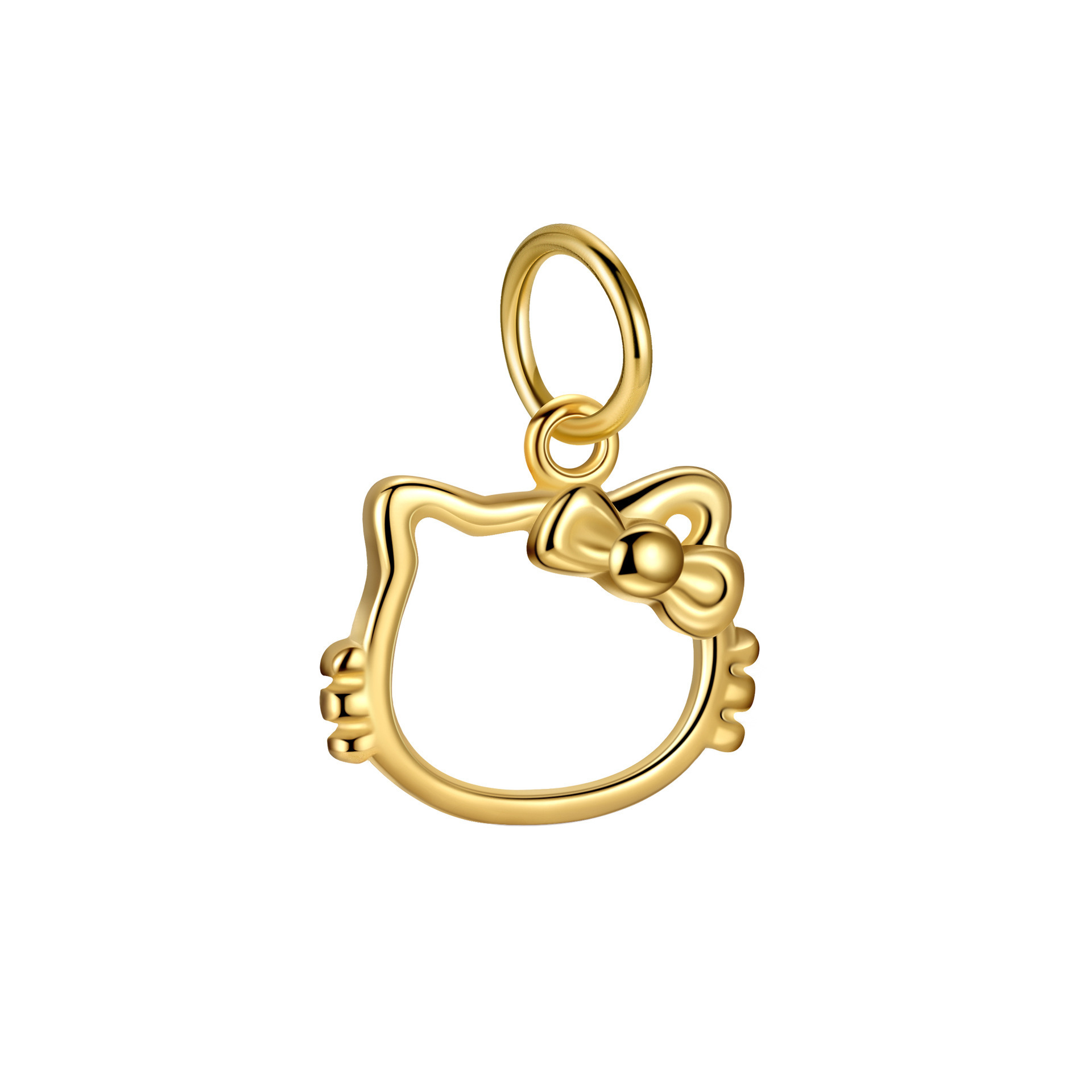 Wholesale Cute Gold Plated Cat Animal Charm 925 Sterling Silver Cat Pendant For Jewelry Making