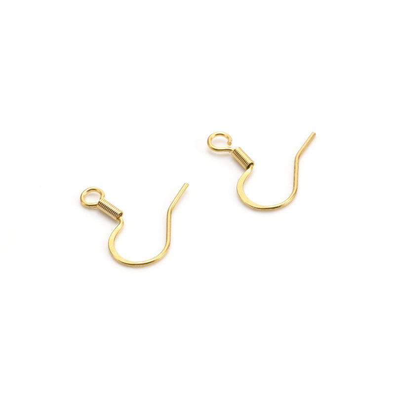 Wholesale Stainless Steel With Spring Ear Wire Earring Hook Gold Plated Ear Hook For Jewelry Making Accessories