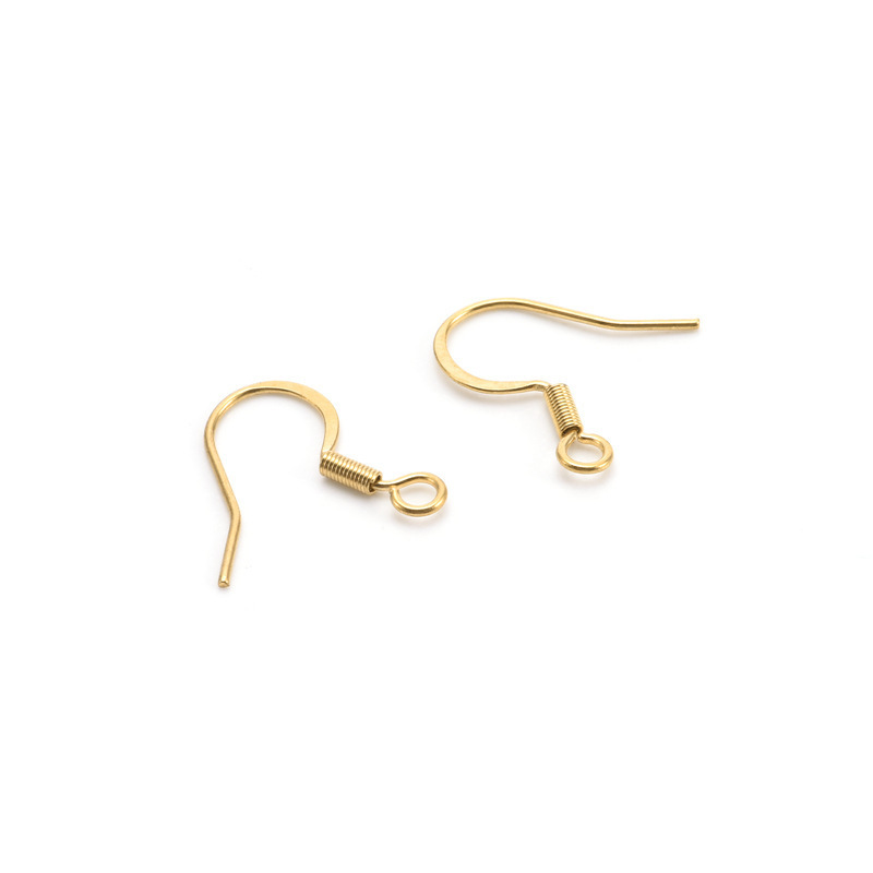 Wholesale Stainless Steel With Spring Ear Wire Earring Hook Gold Plated Ear Hook For Jewelry Making Accessories