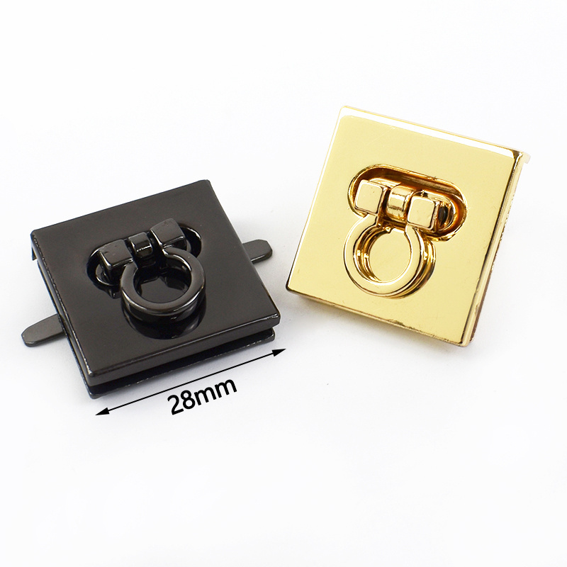 Meetee KY854 28mm Bag Accessories Metal Lock DIY Handmade Snap Hasp Buckle Square Alloy Turn Locks