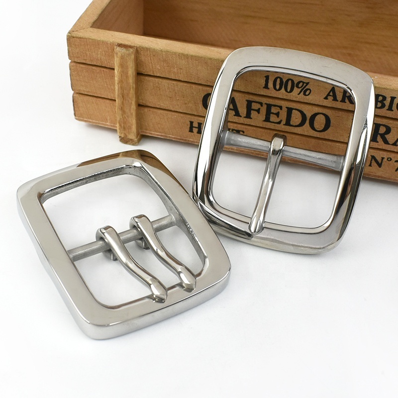 YK022 40mm Stainless Steel Single Double Pin Buckles Men's Belt Buckle