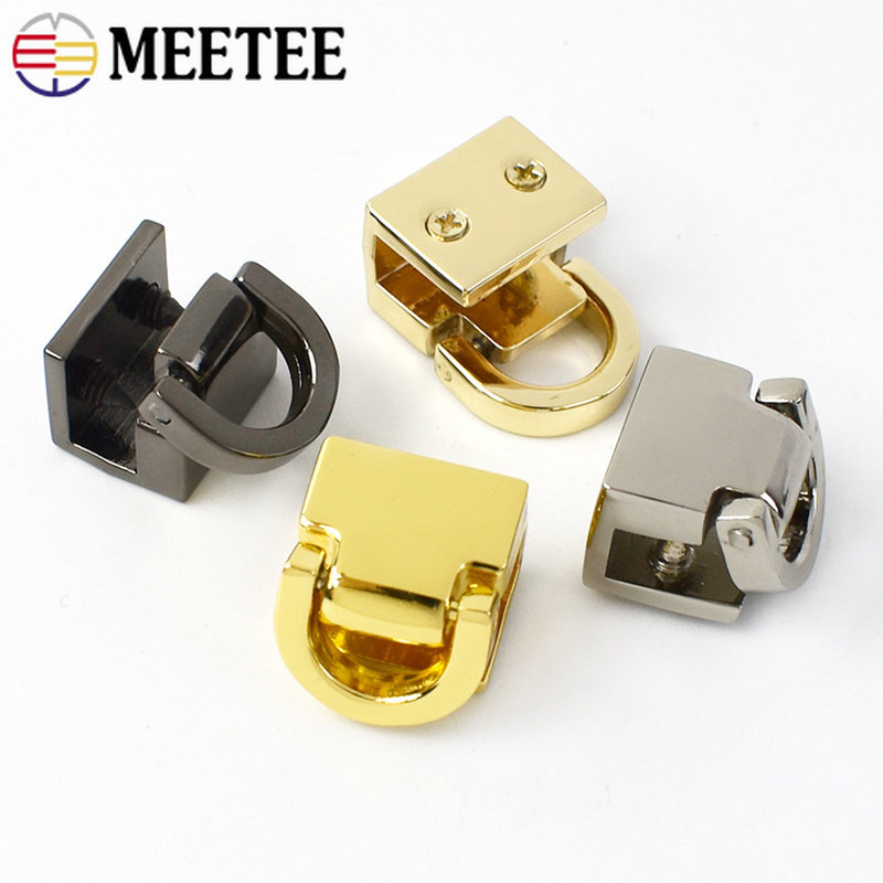 Meetee XP018 13*10mm Leather Bag Side Ring Luggage Hardware Accessories Metal Side Enclosure Connecting Buckle Clip