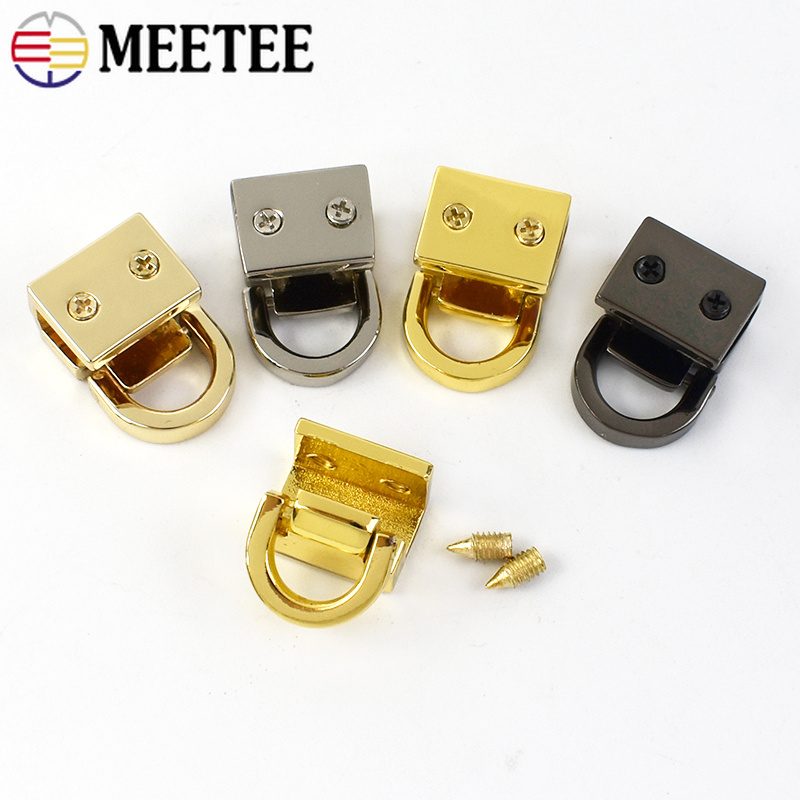 Meetee XP018 13*10mm Leather Bag Side Ring Luggage Hardware Accessories Metal Side Enclosure Connecting Buckle Clip