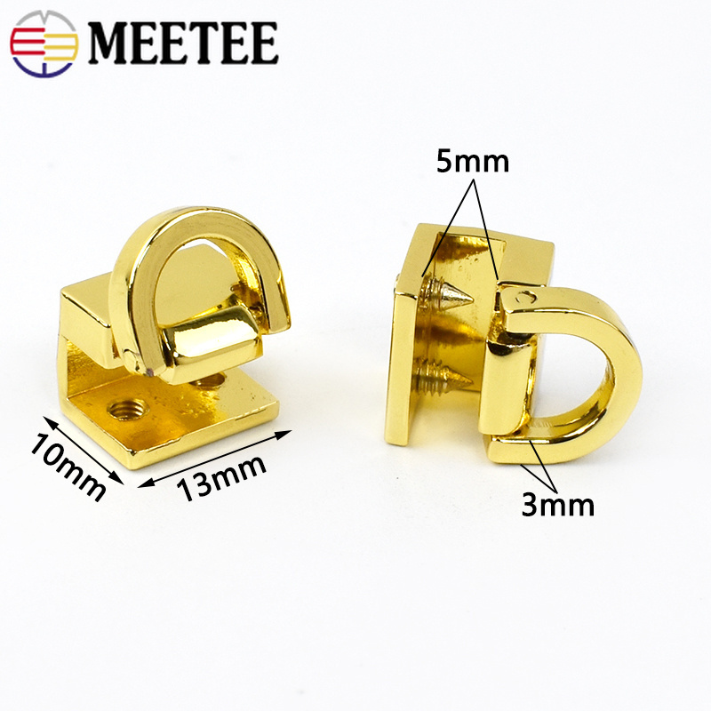 Meetee XP018 13*10mm Leather Bag Side Ring Luggage Hardware Accessories Metal Side Enclosure Connecting Buckle Clip