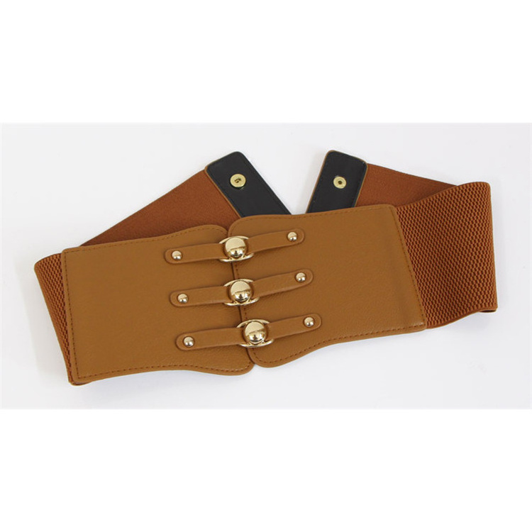 H-J78 63cm*12cm New Trendy Popular Women Elastic Dress Wide Corset Belt Wholesale Wide Leather Corset Belts