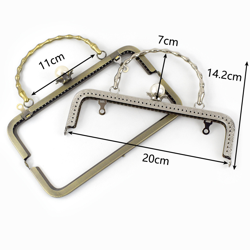 Meetee BS265 20cm Handbag Hardware Accessories Metal Wallet Box Lock Bag Handle Custom New Purse Frames Kiss Clasp