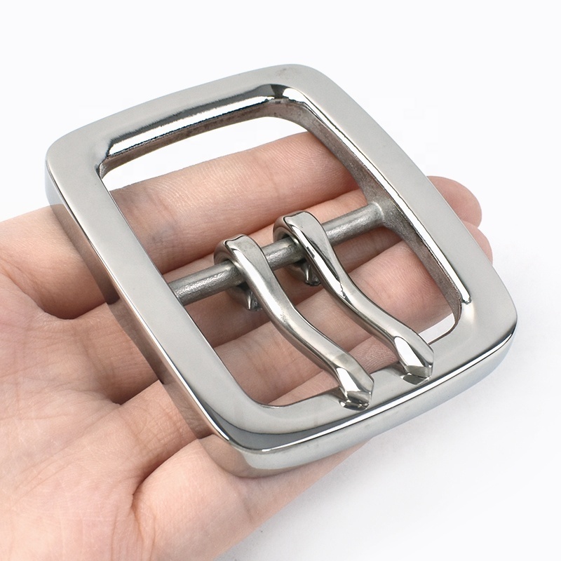 YK022 40mm Stainless Steel Single Double Pin Buckles Men's Belt Buckle