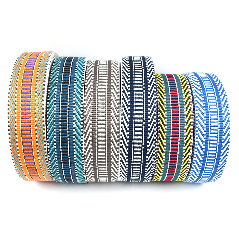 Meetee RD155 5cm Colorful Luggage Bag Garment Textile Accessories Polyester Striped Ribbon Jacquard Webbing